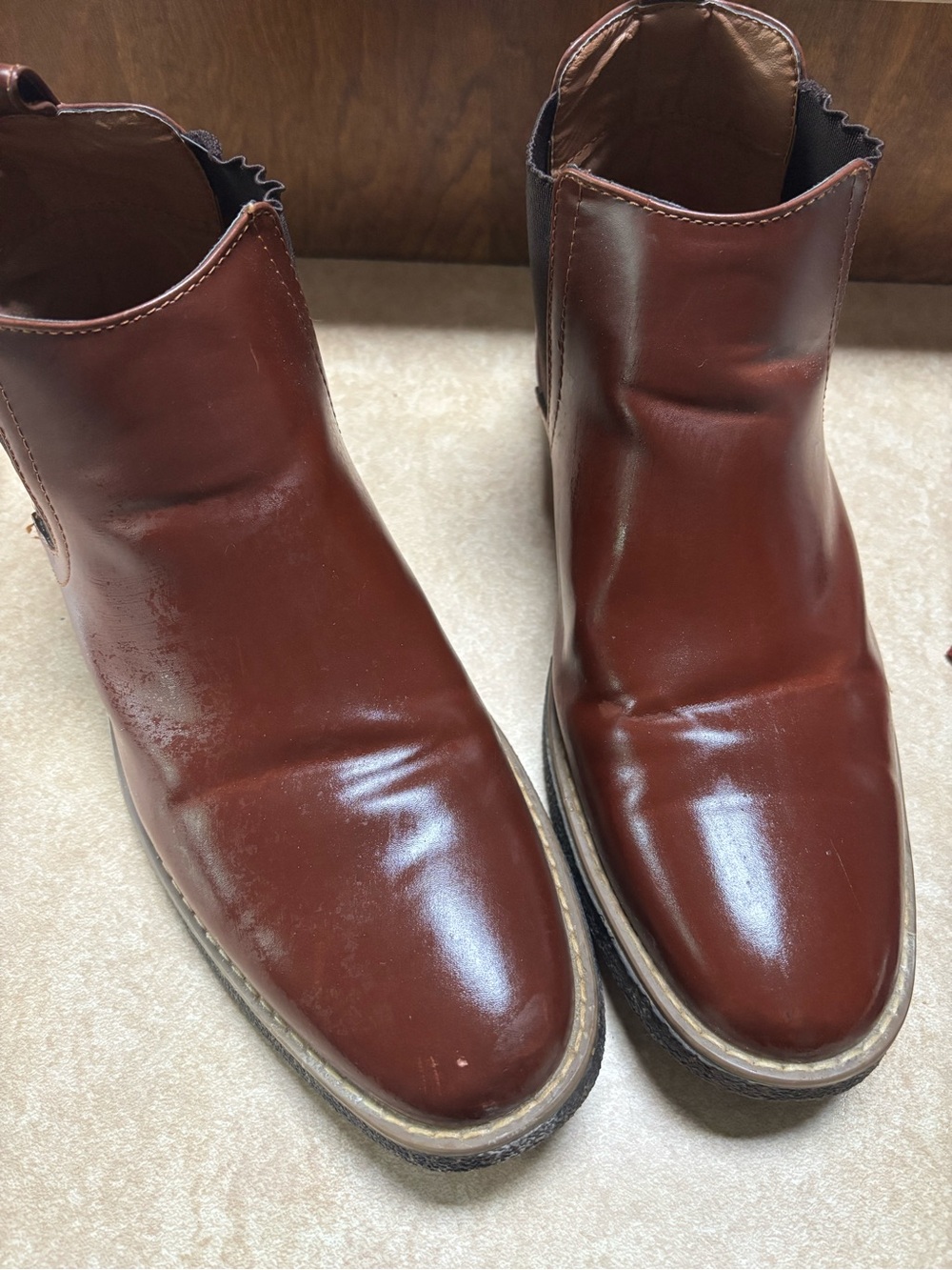 Deer Stags Men's Brown Leather Chelsea Boots